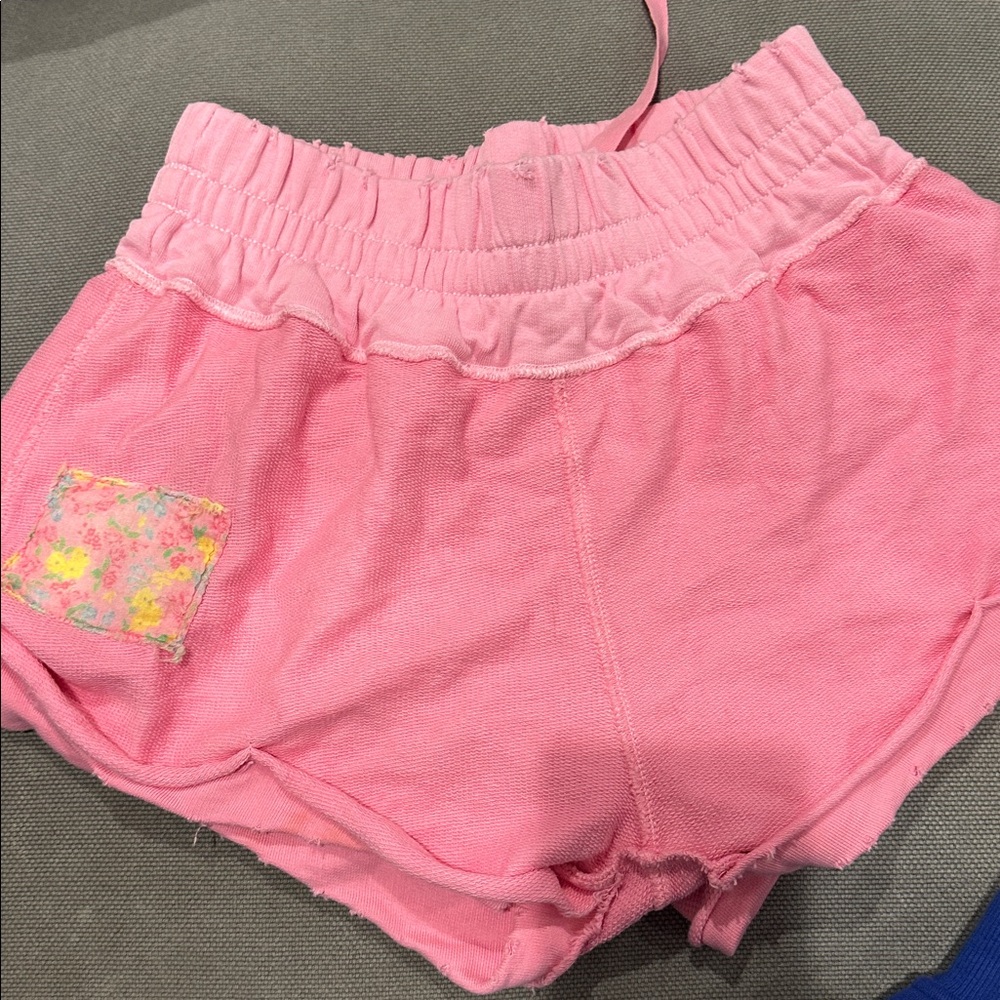 Love Shack Fancy Pink Elastic Waist Shorts